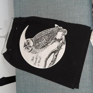 This Family's A Hoot Halloween Owl Moon Black Cotton Kitchen Dish Hand Towel NWT